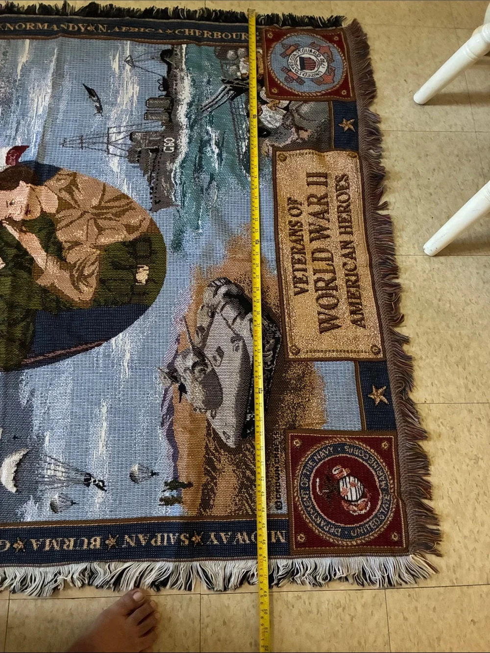 Veterans of World War II American Heroes Throw Blanket - Blue/Red